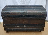 Wooden Chest with wheels H:19" L: 28"