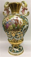 Gilt Decorated Scenic Vase