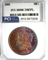 1885 Morgan MS66 DMPL LISTS $3600