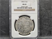 1904 O Morgan Silver Dollar    MS 65