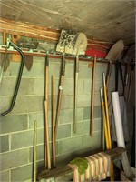 WALL OF TOOLS FOR GARDENING AND MISC