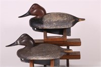 Pair of Hen and Drake Canvasback Duck Decoys by