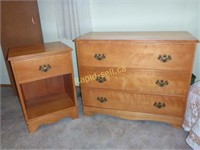 Vintage Chest of Drawers & Side Table