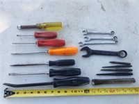 Snap-on pry bar, punches, wrenches,  and