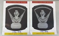 2pc 1989 Steve Carlton Night Signed Programs