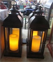 2-- BATTERY CANDLE LANTERNS W/ REMOTE