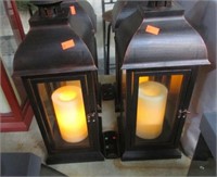 2-- BATTERY CANDLE LANTERNS W/ REMOTE