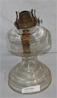ANTIQUE CLEAR GLASS OIL LAMP BASE