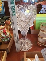 Decorative Clear Cut Glass Vase Pitcher Decor