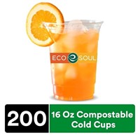 New ECO SOUL 100% Compostable Plant Based 16 Oz Tr