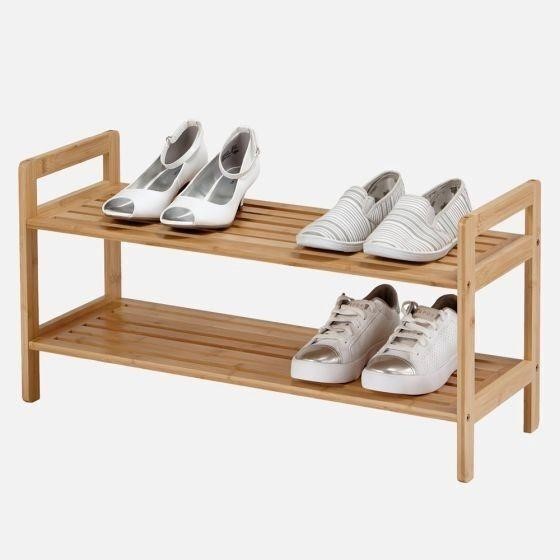 New / 2 Tier Bamboo Shoe Rack