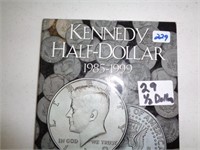 29 Kennedy Half Dollar Book P & D includes 1970-D