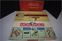 Two Monopoly Games. One Dated 1946 & Checkers