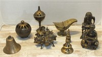 BRASS INCENSE BURNERS AND BELL