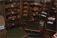 6  vintage ladder back chairs