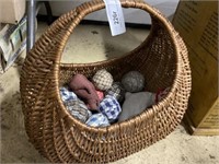 Basket with Yarn/ Material Balls