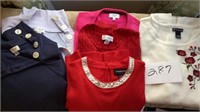 Six Lady’s sweaters. J Crew, Liz Claiborne, Crown