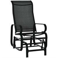 $113  Black Metal Outdoor Glider with Smooth Rocki