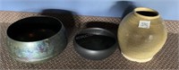 Lot of 3 Planters - Ceramic and Metal