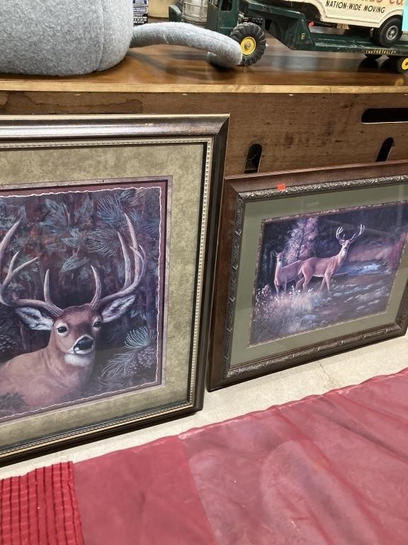 Two Deer pictures - 27 1/2 x 33 and 28 x 34 1/2
