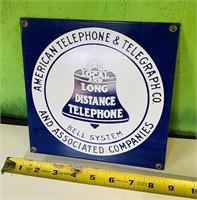 8” American Telephone Porcelain Sign