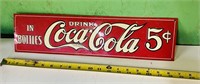 18” Coca Cola Embossed Metal Sign