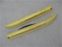 Two 38" Yellow Vintage Metal Fenders Unknown Model