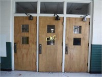 3pc Wooden Auditorium Doors 33"x7'