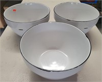 (3) White Enamel-Style Granite Stoneware Dishes