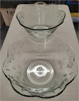 (2) Large Glass Serving Bowls