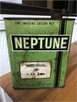 Early Neptune 1 gallon oil tin