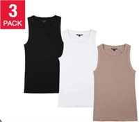 3Pk Tahari Women's SM Ribbed Cotton Tanks,