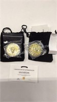 1 LOT (2) GOLD BITCOINS (DISPLAY)