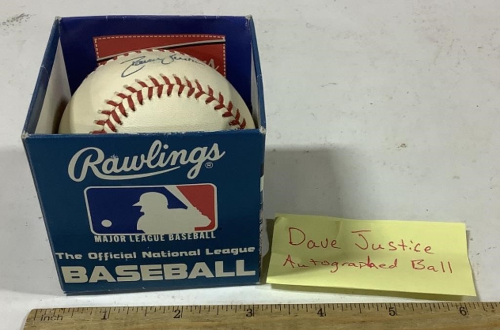 Dave Justice autographed ball