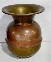 Copper Brass Union Pacific RR Embossed Spitoon