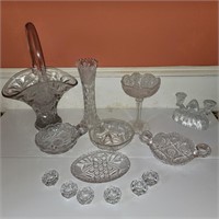 Cut and pressed glass lot