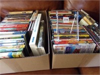 DVDs - mostly family, western (2 boxes)