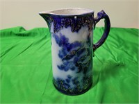 Early Flow Blue Pitcher Unrecorded Pattern 7 1/2