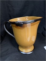 9 “ POTTERY GOLDEN BROWN PITCHER