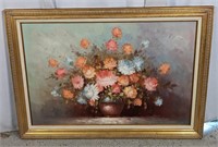 Framed Floral Still Life Oil Painting