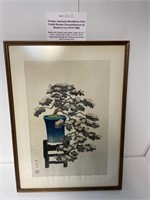 Japanese Woodblock Print "Nisaburo Lto" Bonsai