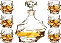 Whiskey Decanter Set  1 Decanter & 6 Glasses