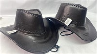 2 New Leather Safari Hats