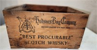 Hudson's Bay Scotch Whisky Wooden Bottle Box Crate