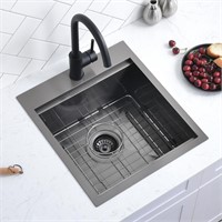 17 Inch Black Drop in Kitchen Bar Sink