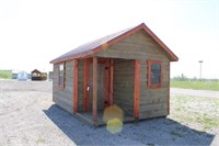 10'X16' LOG CABIN SHED W/ PORCH ENTRY AMISH MADE