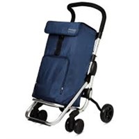 Navy Foldable Shopping Cart with Removable Bag