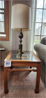 Side table 21" t x 21" x 27" & lamp