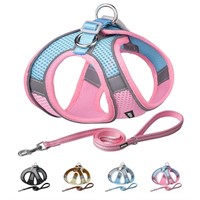 P3346  AIITLE Dog Harness Set, Mesh Vest, Pink M
