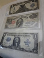 3 Large Us $1 Silver Certificates - 1899 Blue Seal